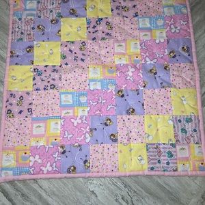Baby Quilt Flannel - Handmade 34x34 - Cozy Flannel on Both Sides